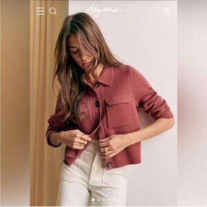 Sezane Rose Button-Up Top